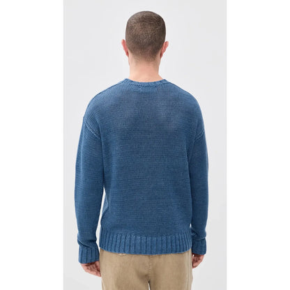Washed Pigment Linen Sweater - Oilite Navy - DUNE + SALT