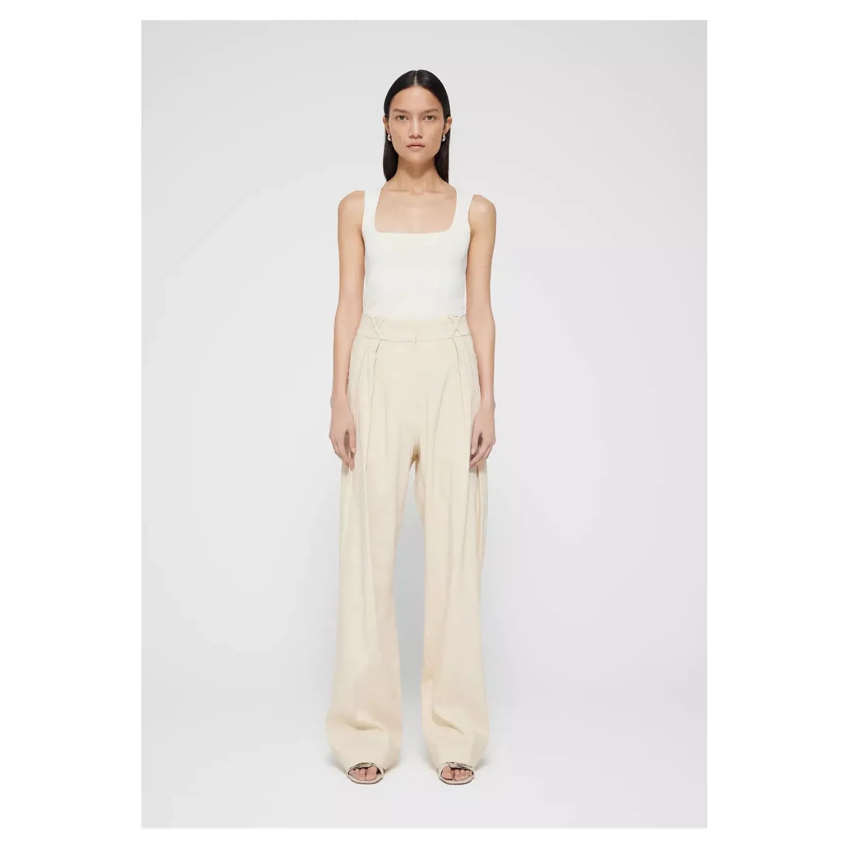 Tailored Linen-Blend Trousers - Cream - DUNE + SALT