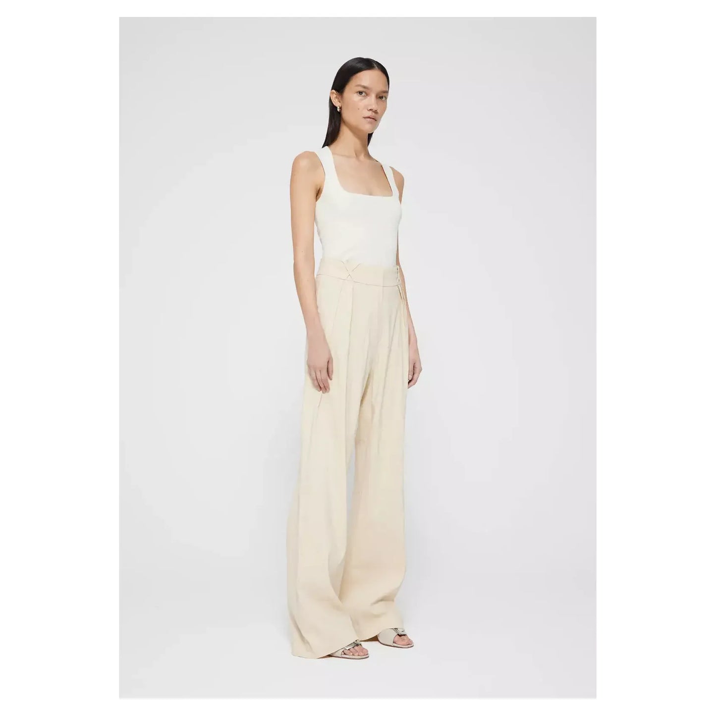 Tailored Linen-Blend Trousers - Cream - DUNE + SALT