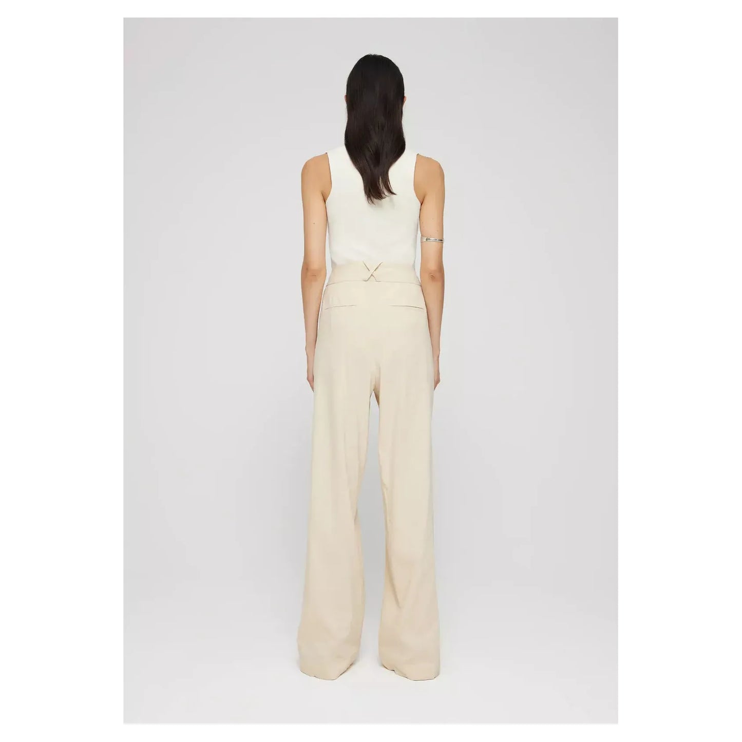 Tailored Linen-Blend Trousers - Cream - DUNE + SALT