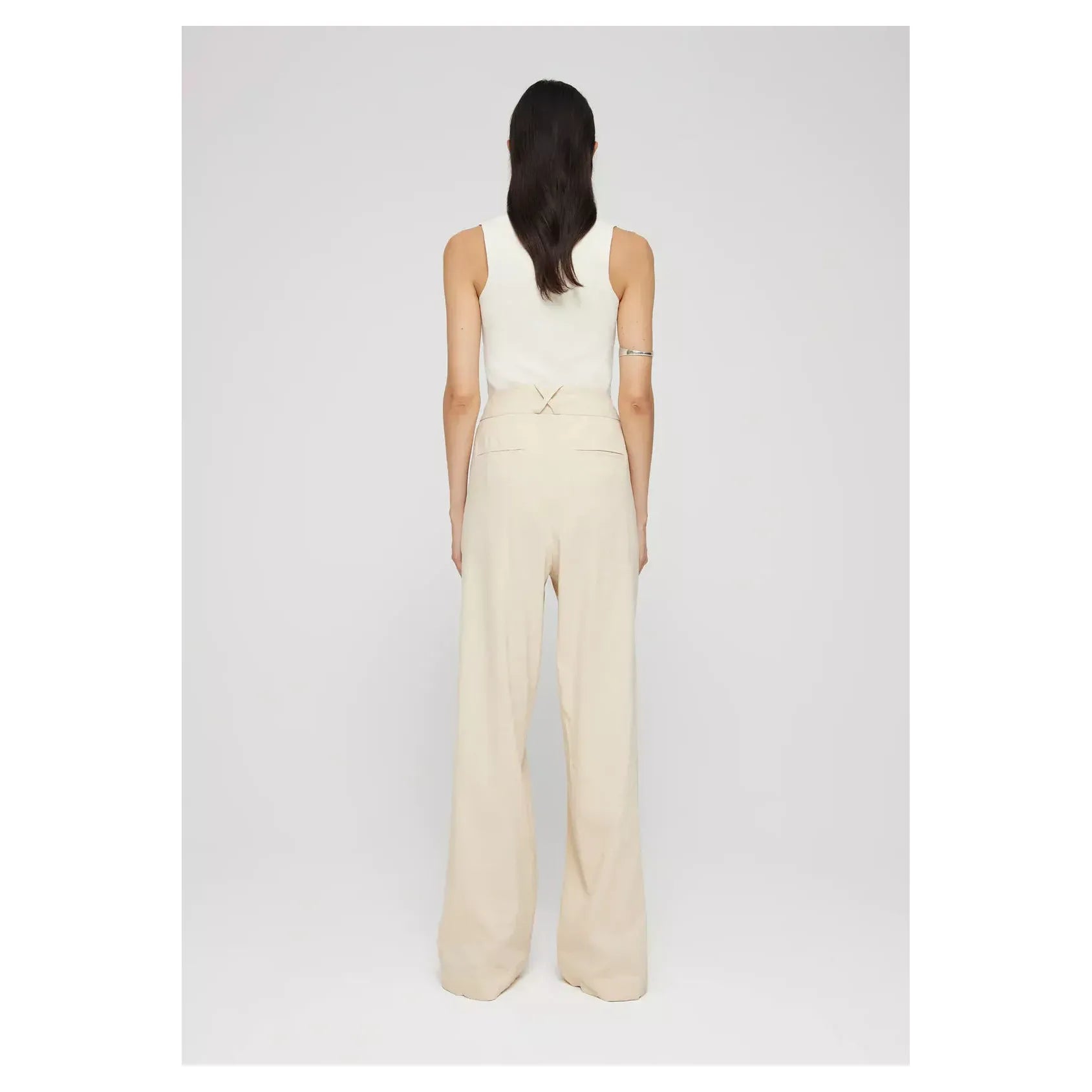 Tailored Linen-Blend Trousers - Cream - DUNE + SALT
