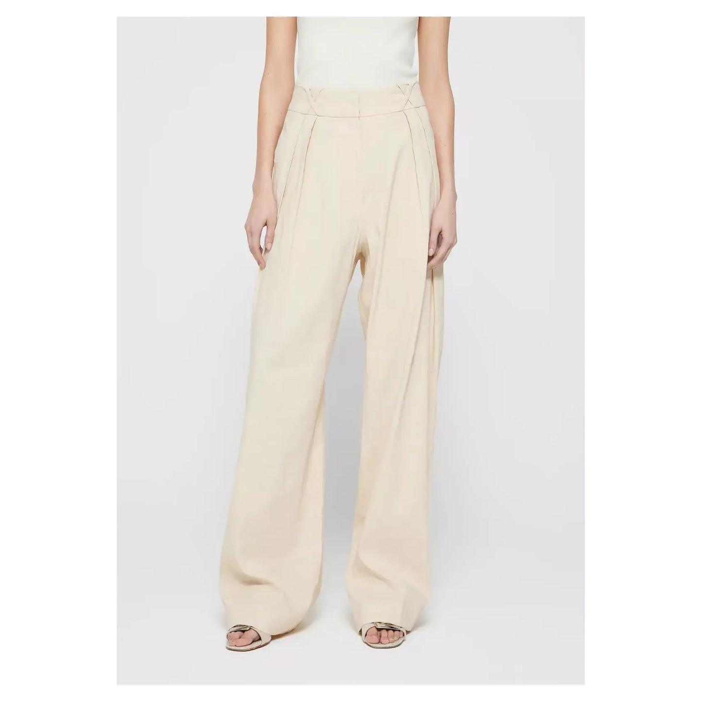 Tailored Linen-Blend Trousers - Cream - DUNE + SALT