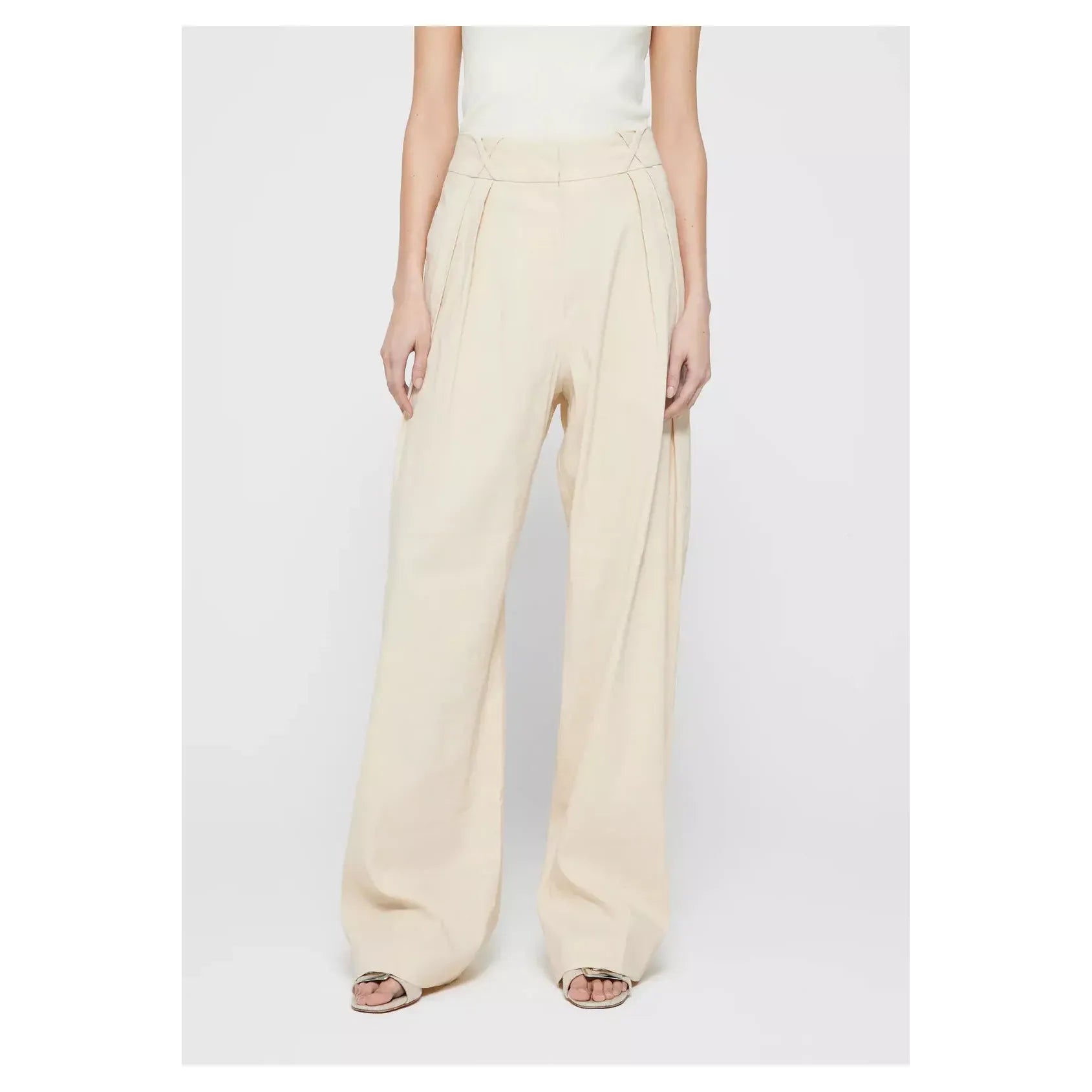 Tailored Linen-Blend Trousers - Cream - DUNE + SALT