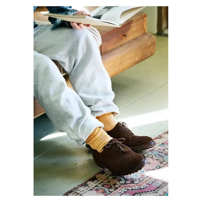 Men's Rototo double-face crew socks in charcoal, showing the textured fabric and comfortable fit.