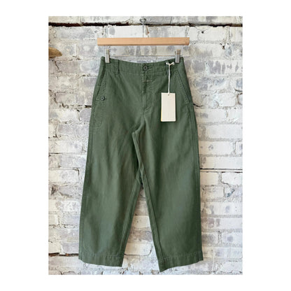 Women's Rovea Relaxed Pants in Matcha Green by Closed Women's, shown with a comfortable, loose fit and soft fabric.