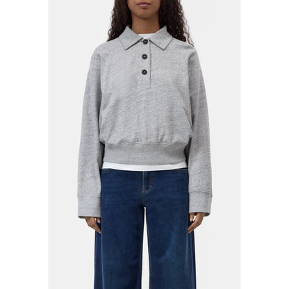 Women's rugby longsleeve in light grey melange by Closed, featuring a comfortable fit and casual style.