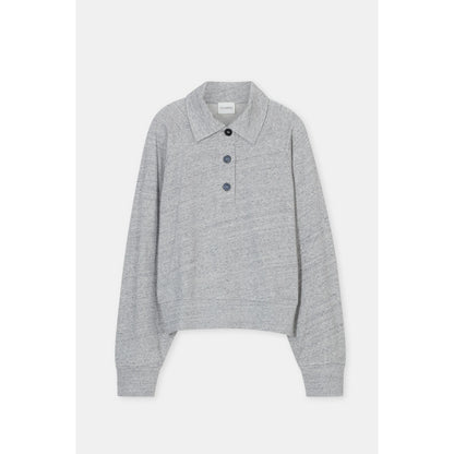Women's rugby longsleeve in light grey melange from Closed, featuring a comfortable fit and casual sporty style.