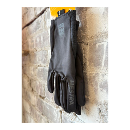 Men's Hestra Runner's All Weather 5 Finger Glove in black, designed for running and outdoor activities in various weather conditions.