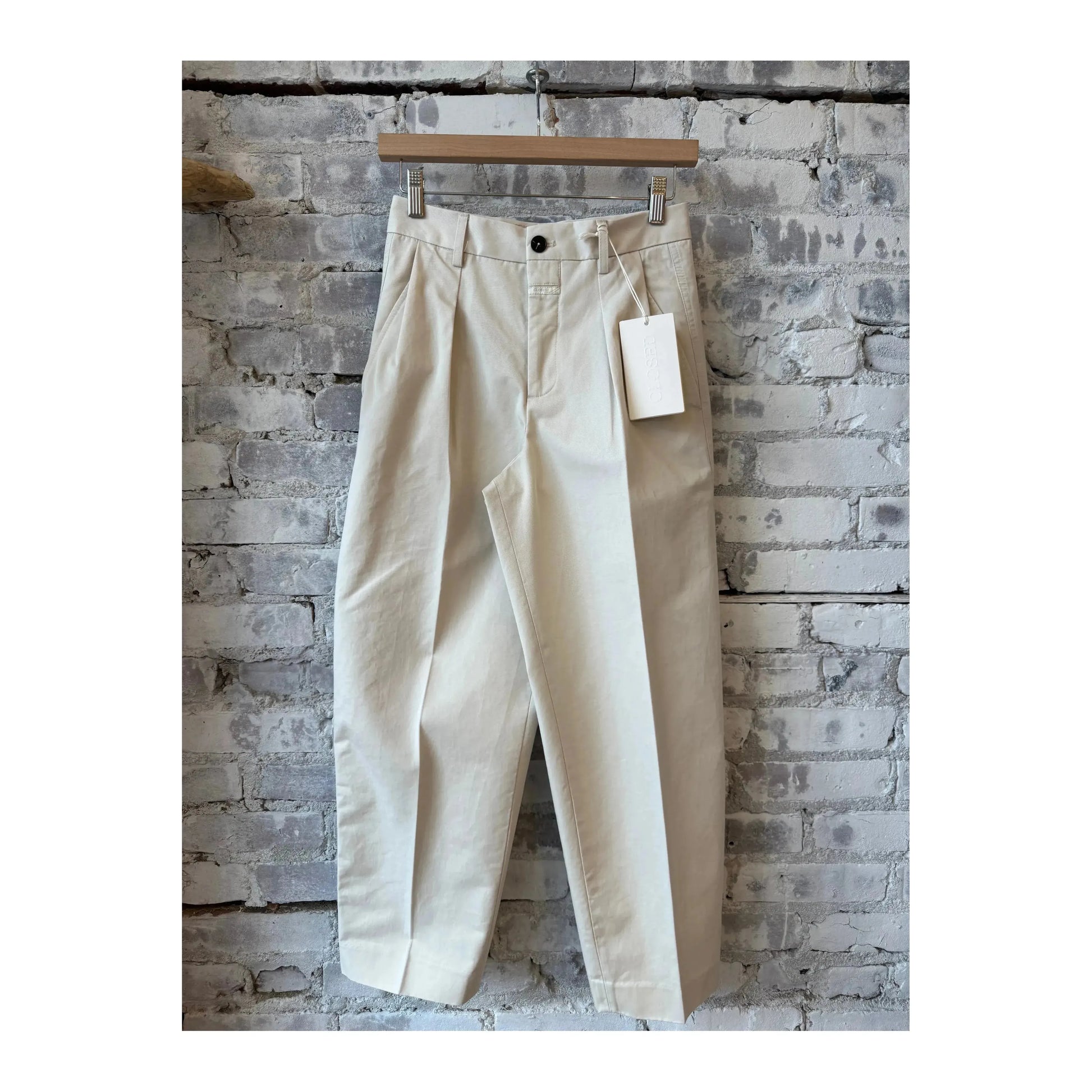 Closed Women's Ruthy Relaxed Pant in stone beige, showing a comfortable, relaxed fit with soft fabric and casual style.