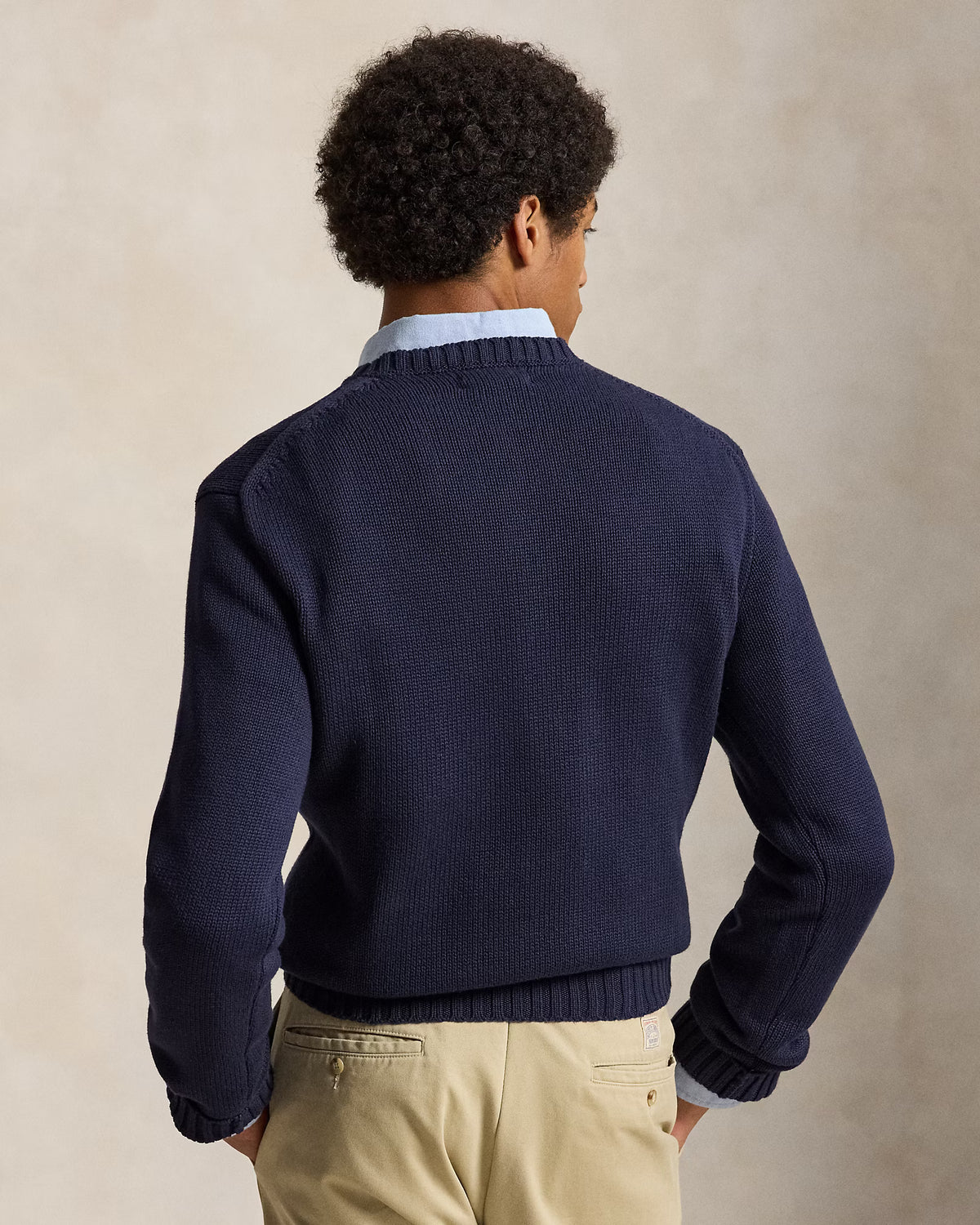Ralph Lauren Roving Cotton USA Flag Crewneck Sweater - Hunter Navy Dark Slate Gray