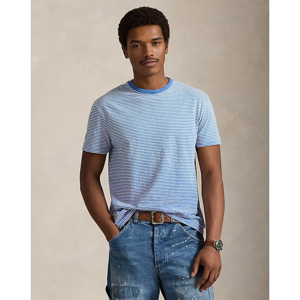 Classic Fit Striped Jersey T-Shirt - Dakota Blue Multi - DUNE + SALT