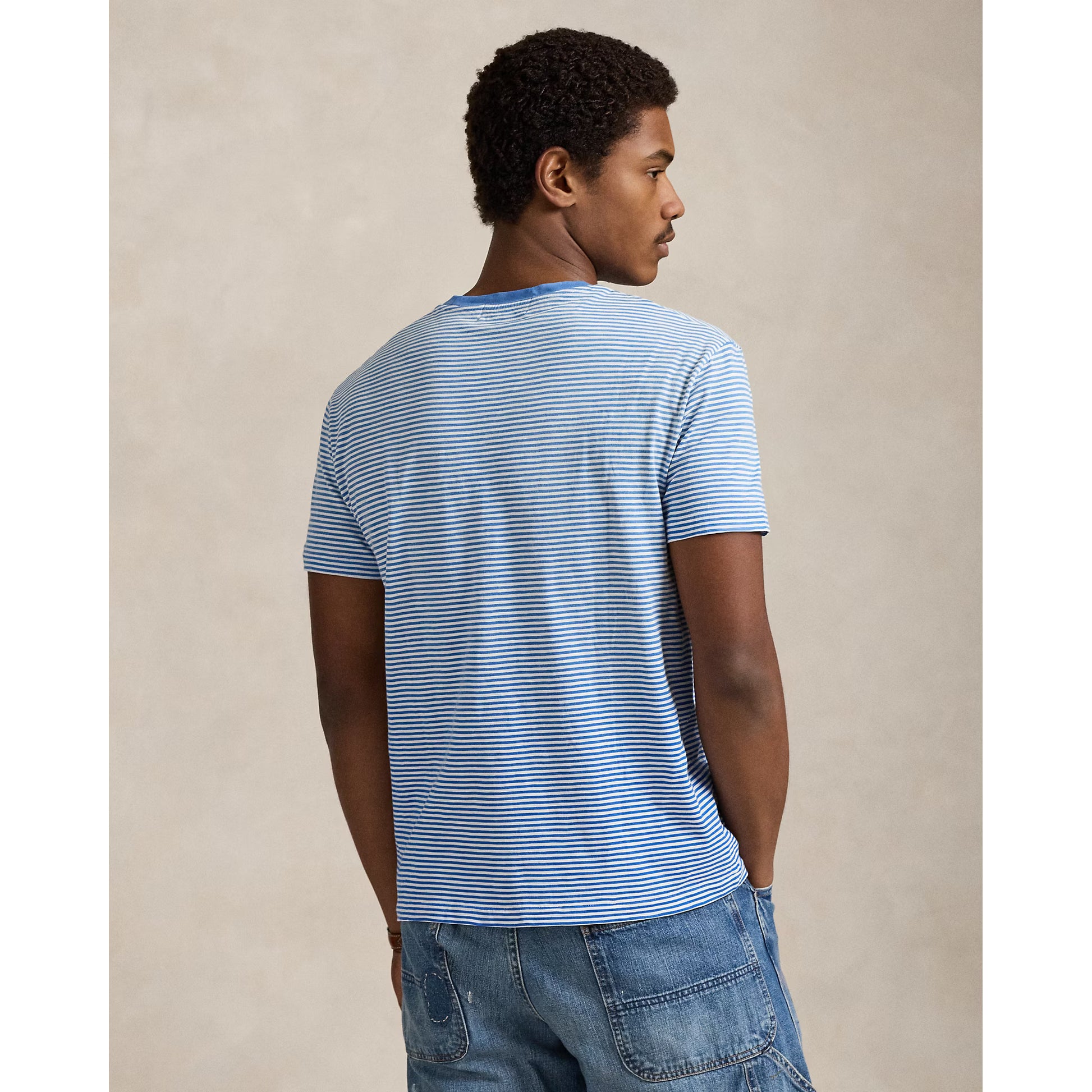 Classic Fit Striped Jersey T-Shirt - Dakota Blue Multi - DUNE + SALT