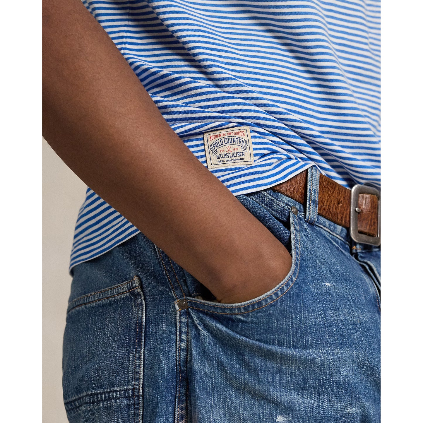 Classic Fit Striped Jersey T-Shirt - Dakota Blue Multi - DUNE + SALT