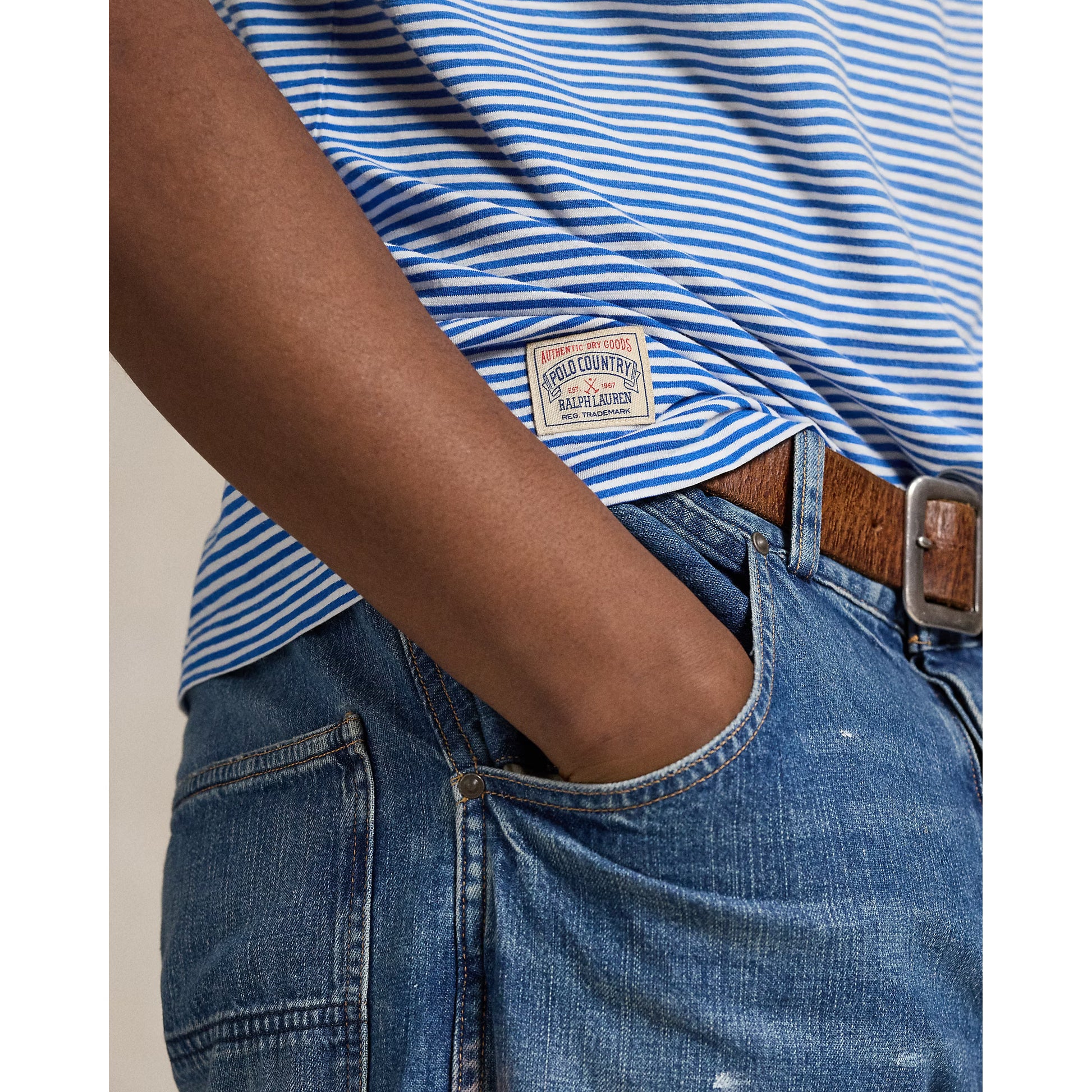 Classic Fit Striped Jersey T-Shirt - Dakota Blue Multi - DUNE + SALT