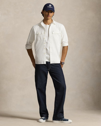 Classic Fit Sateen Workshirt - White - DUNE + SALT