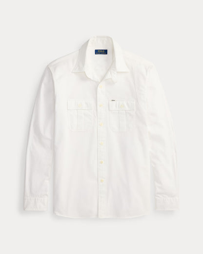 Classic Fit Sateen Workshirt - White - DUNE + SALT