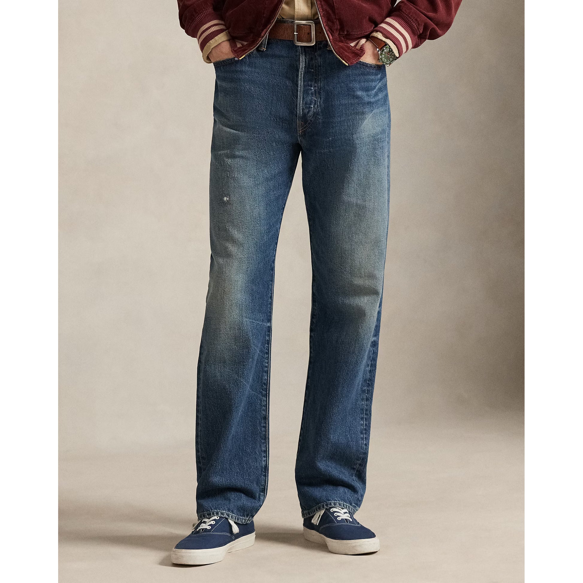 Heritage Straight Distressed Jean - Kensington Wash - DUNE + SALT