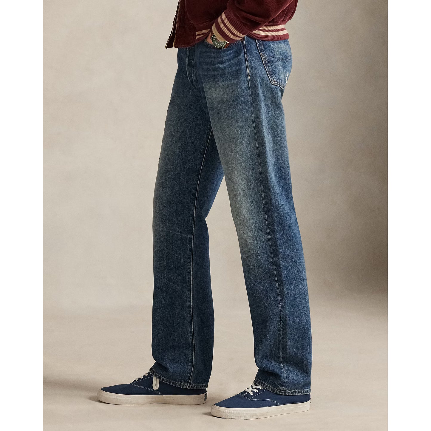 Heritage Straight Distressed Jean - Kensington Wash - DUNE + SALT