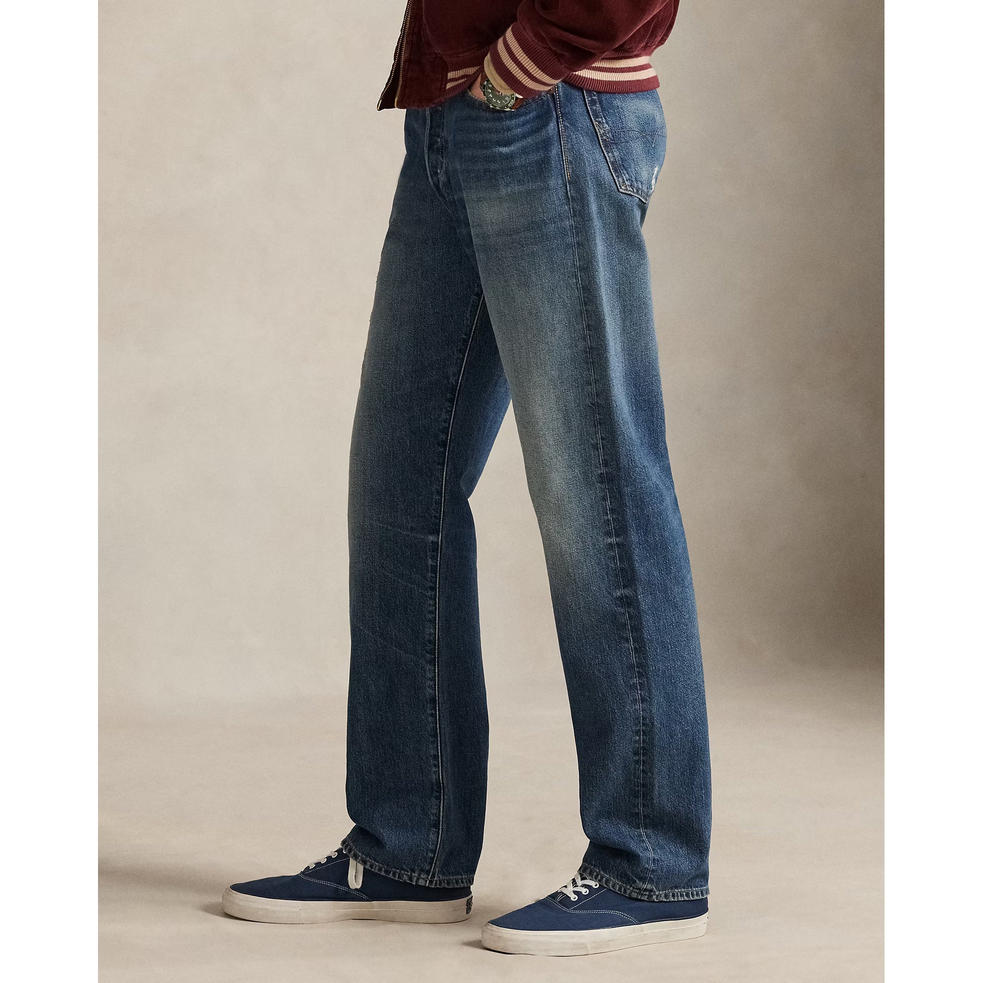 Heritage Straight Distressed Jean - Kensington Wash - DUNE + SALT