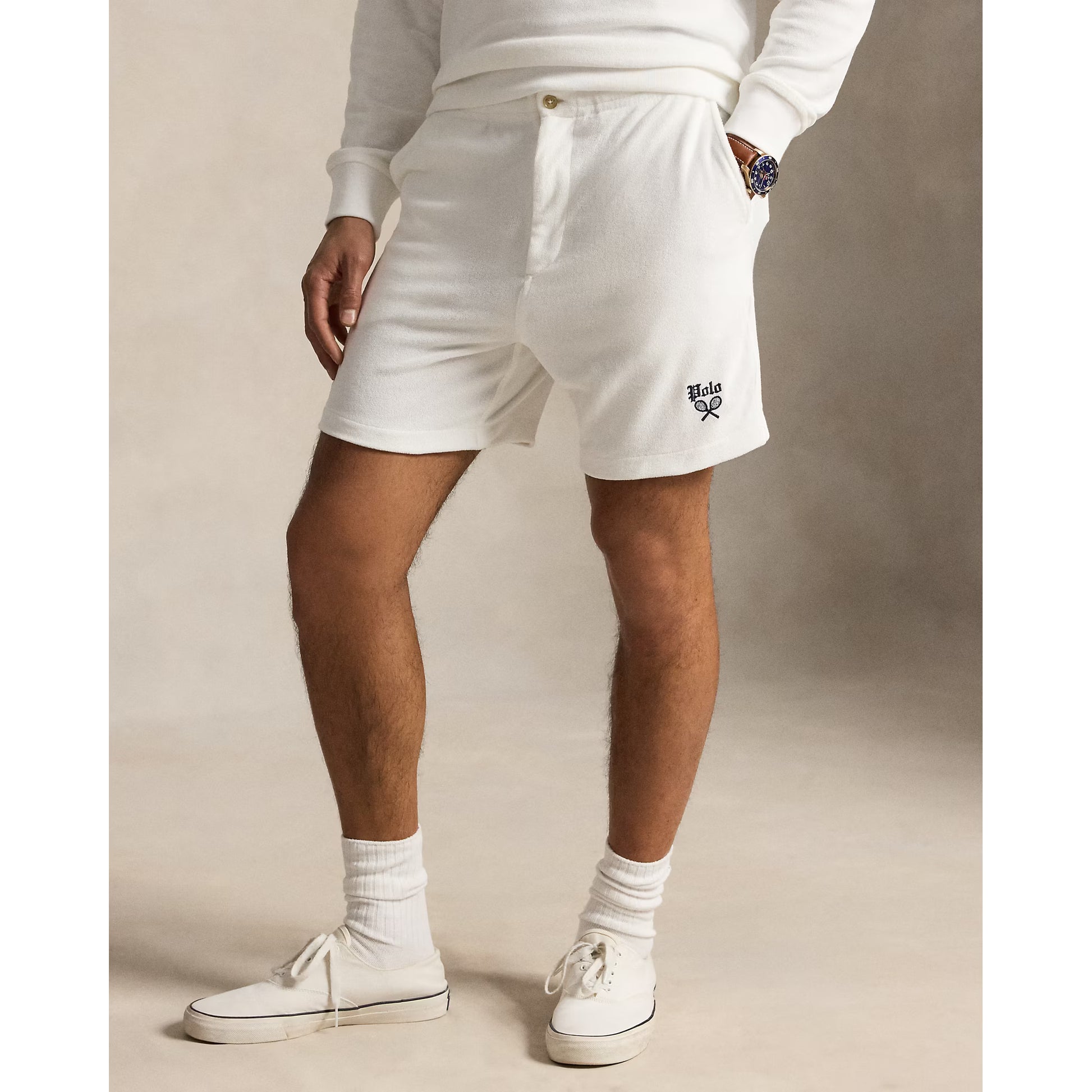 Island Fleece Pull-On Short - White - DUNE + SALT
