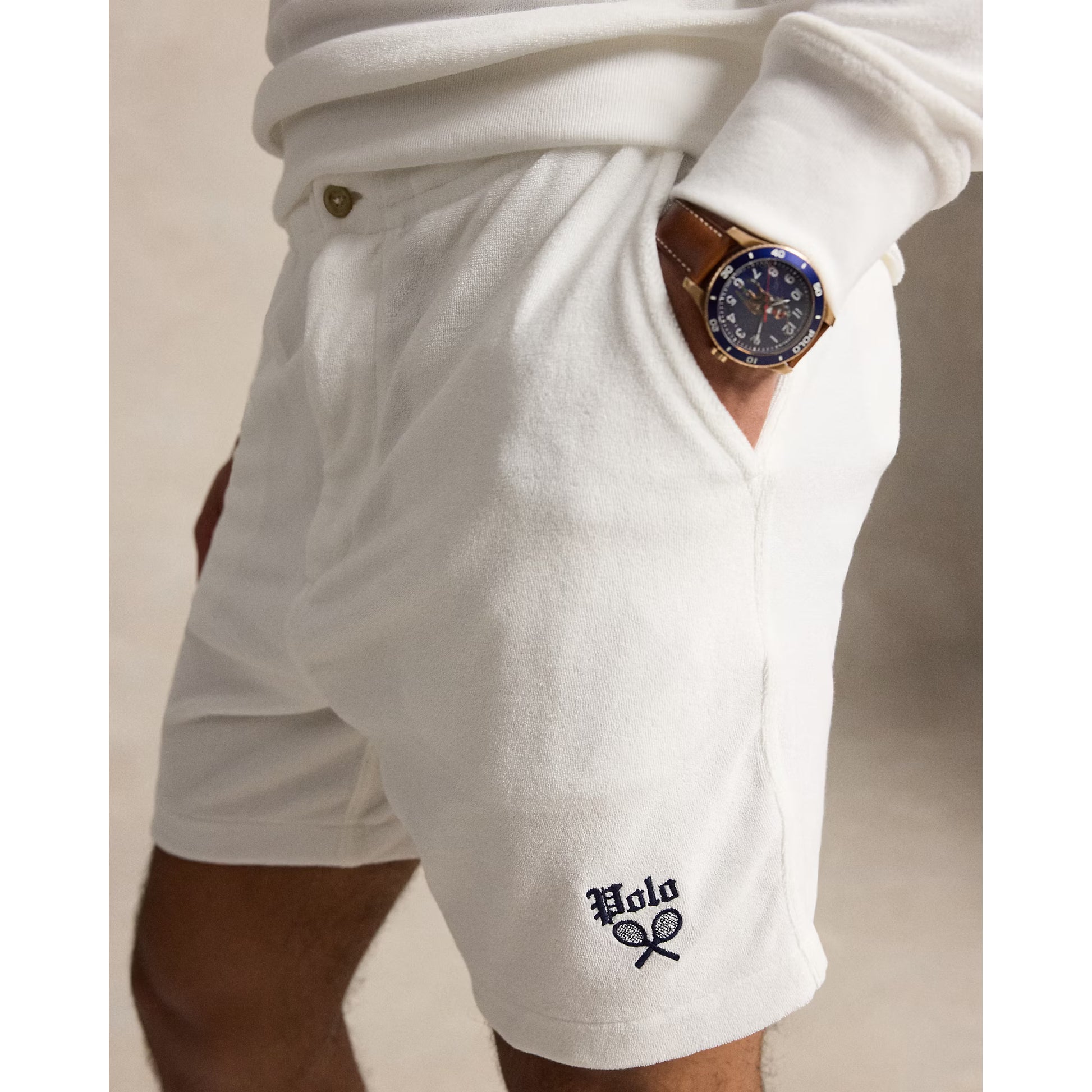 Island Fleece Pull-On Short - White - DUNE + SALT