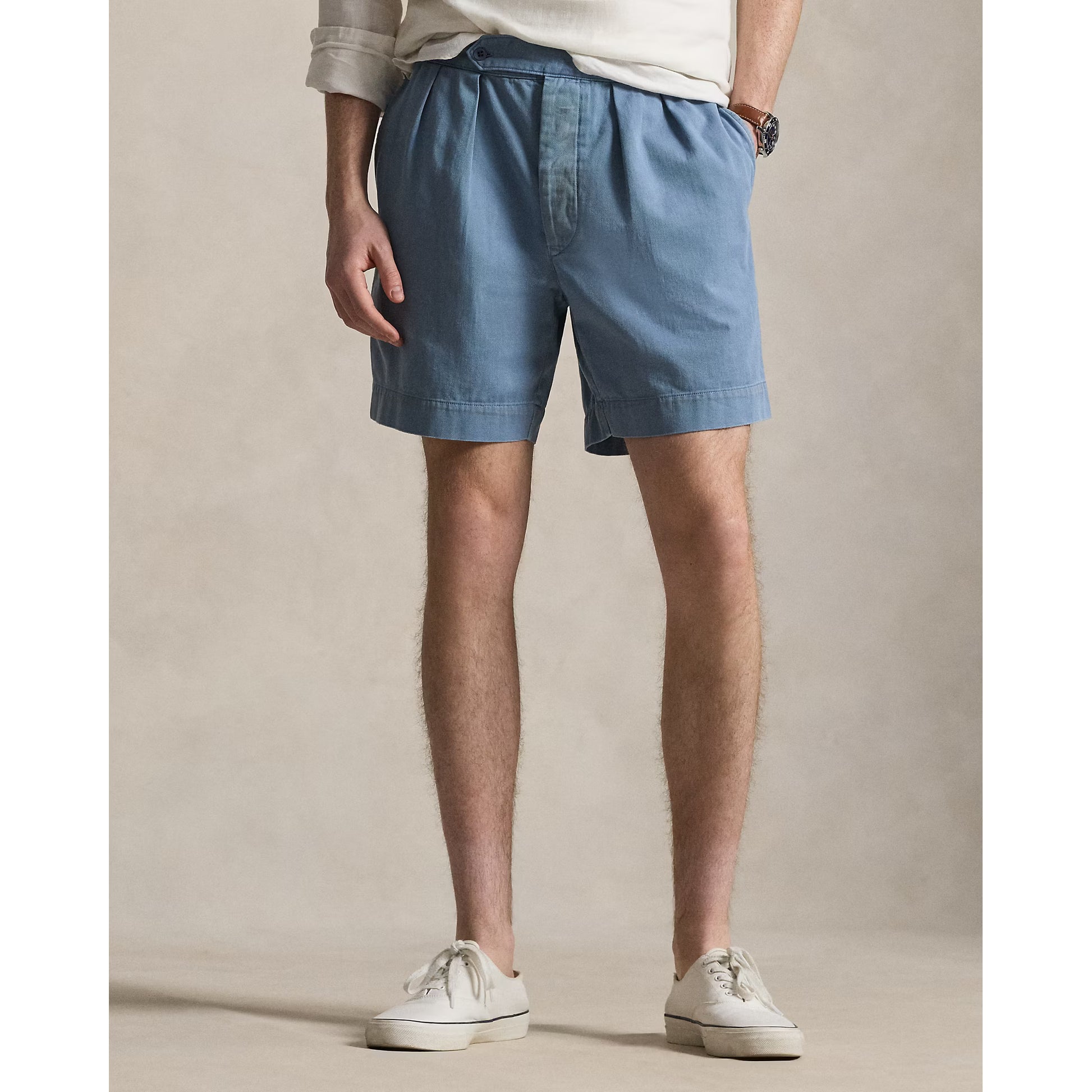 7-Inch Relaxed Fit Twill Officer’s Short - Les Fades - DUNE + SALT