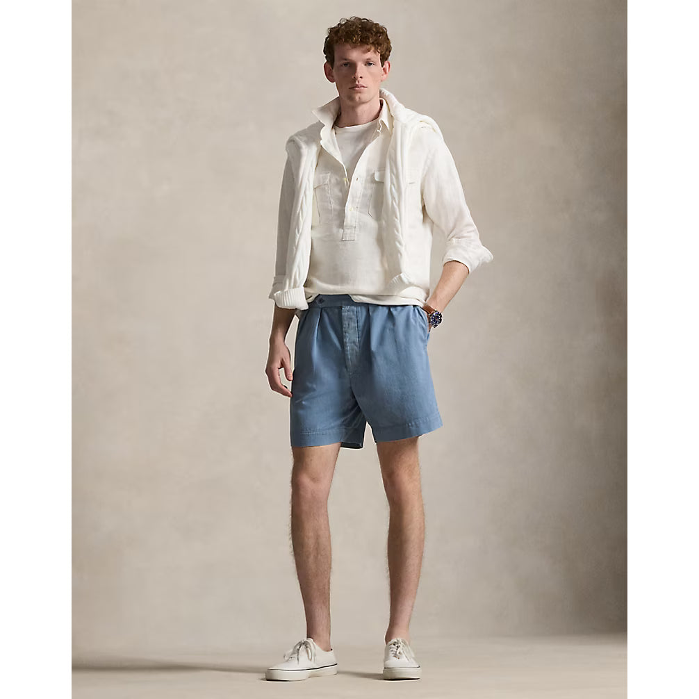 7-Inch Relaxed Fit Twill Officer’s Short - Les Fades - DUNE + SALT