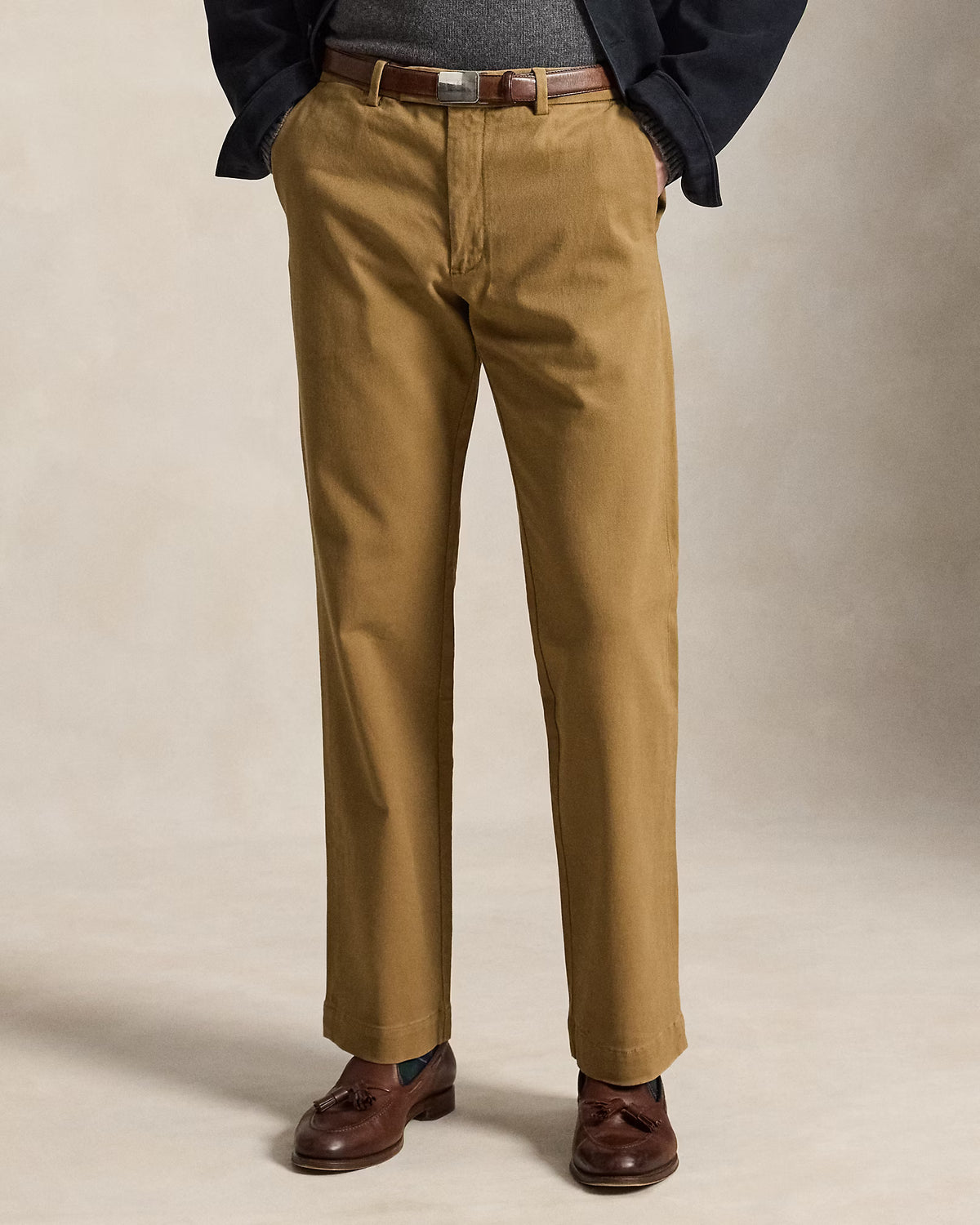 Ralph Lauren Winterized Twill Jarret Chino Classic Pant - Rustic Tan Gray