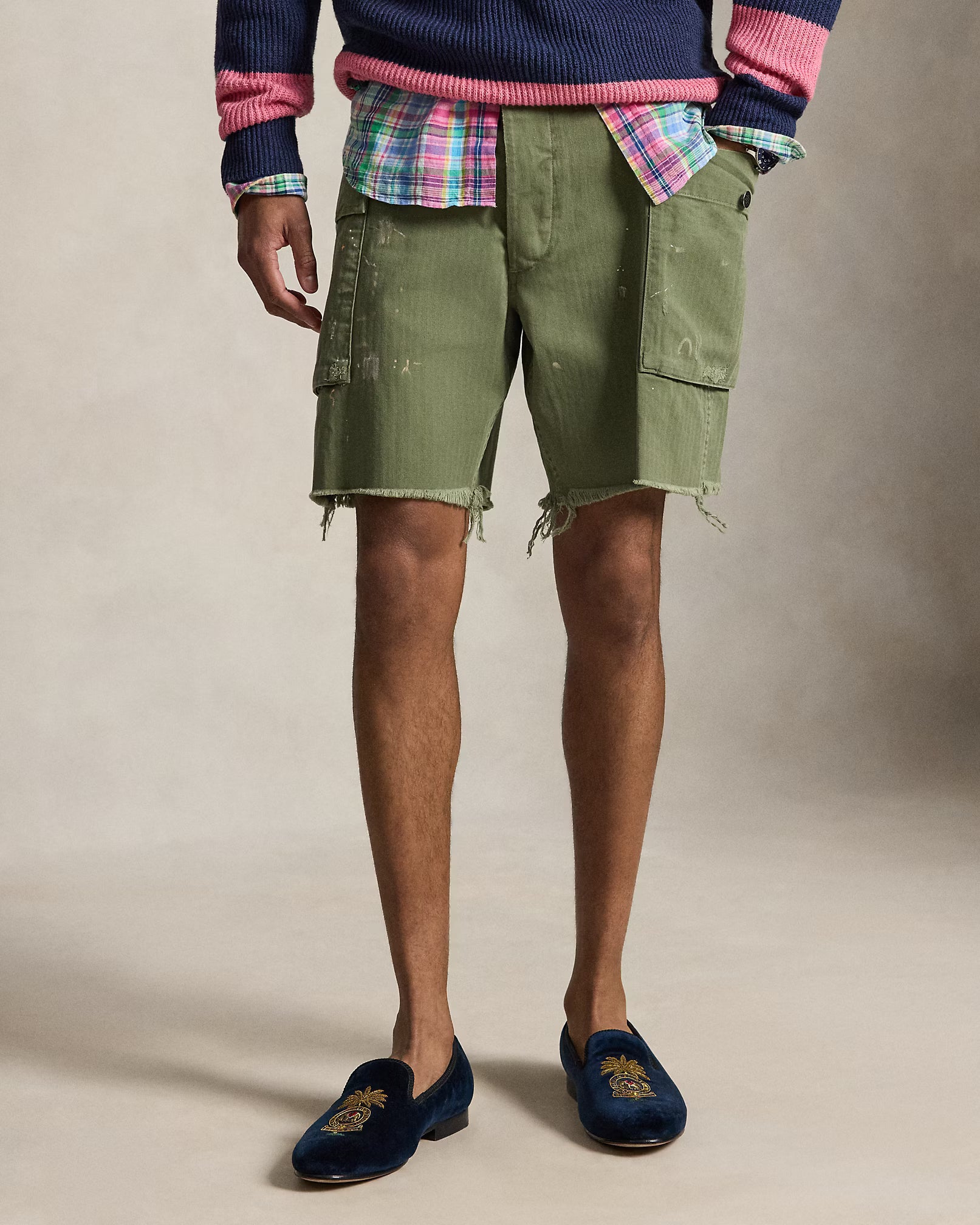 Cotton Drawstring Cargo Short (8" Inseam) - Garden Trail - DUNE + SALT