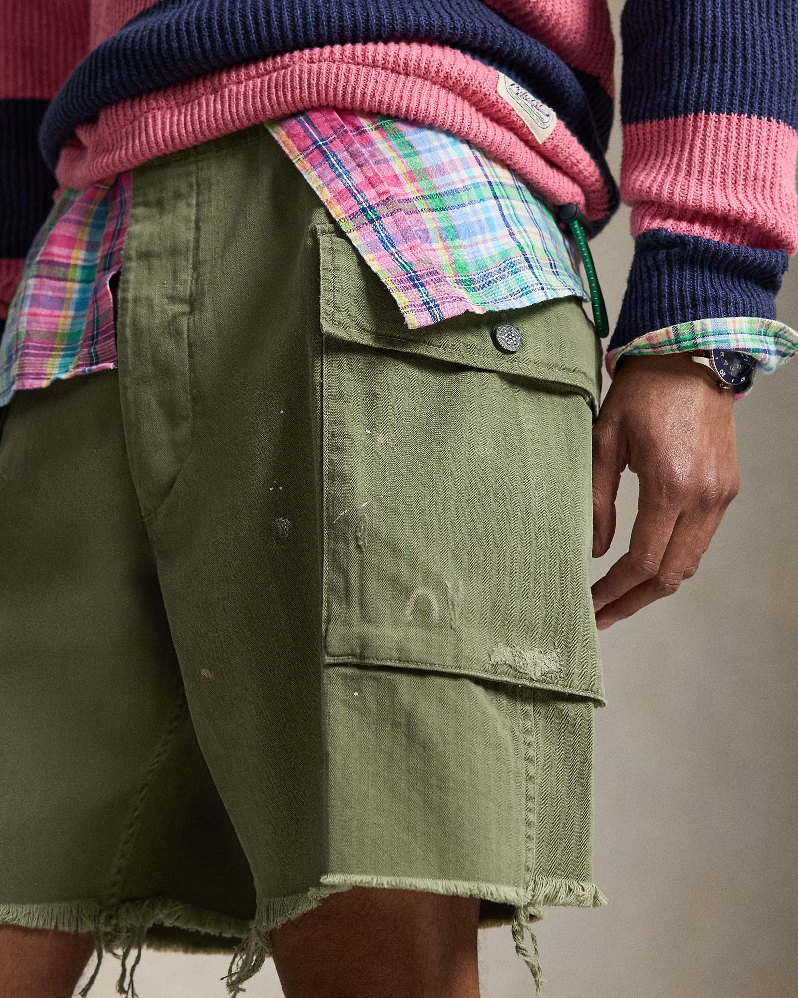 Cotton Drawstring Cargo Short (8" Inseam) - Garden Trail - DUNE + SALT