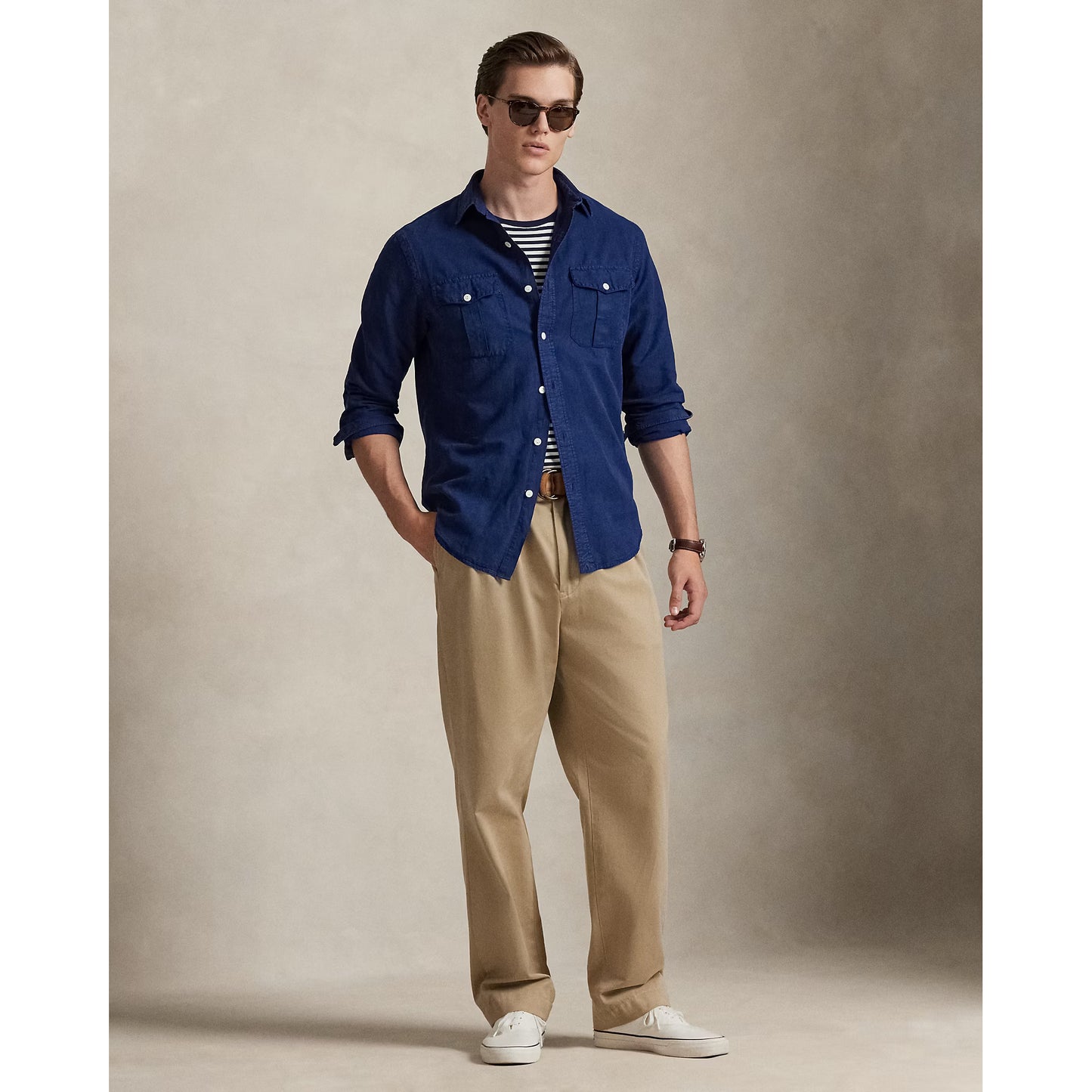 Classic Fit Linen-Silk-Cotton Workshirt - Indigo - DUNE + SALT