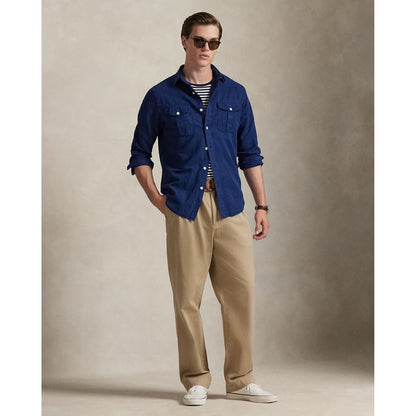 Classic Fit Linen-Silk-Cotton Workshirt - Indigo - DUNE + SALT