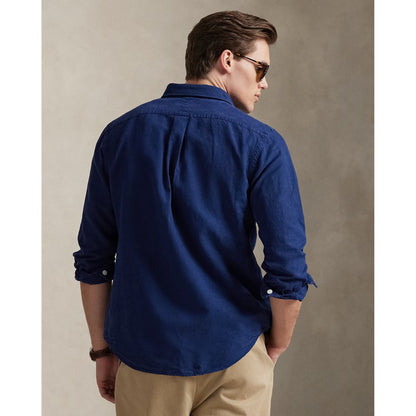 Classic Fit Linen-Silk-Cotton Workshirt - Indigo - DUNE + SALT