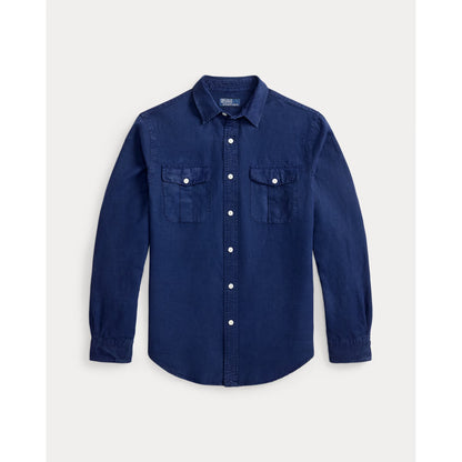 Classic Fit Linen-Silk-Cotton Workshirt - Indigo - DUNE + SALT