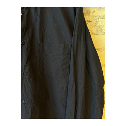 Men's navy Crinkle Typewriter Regular Collar Shirt by Sage De Cret, featuring a textured fabric and classic collar design.