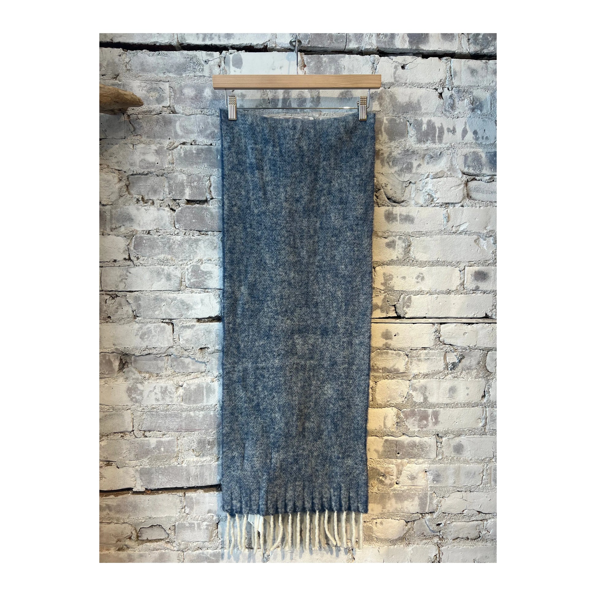Men's blue multi wool blend scarf by NN07, featuring a stylish and cozy design perfect for cold weather.