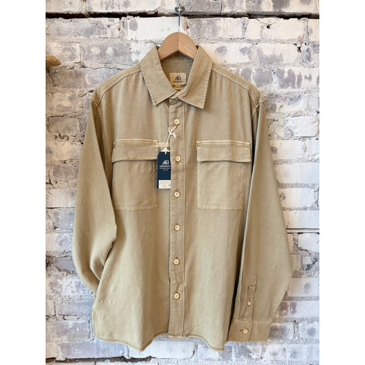 Men's Scout Shirt Jacket in chinchilla from Surfside Supply, featuring a cozy, soft fabric and casual button-up style.