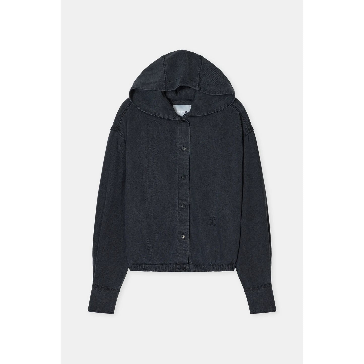 Hooded Lyocell Button-Down - Black - DUNE + SALT