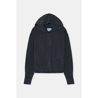 Hooded Lyocell Button-Down - Black - DUNE + SALT