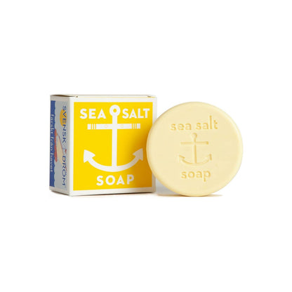 Kalastyle Soap Co. sea salt lemon soap accessory with bright yellow soap bar and natural sea salt texture on the surface.