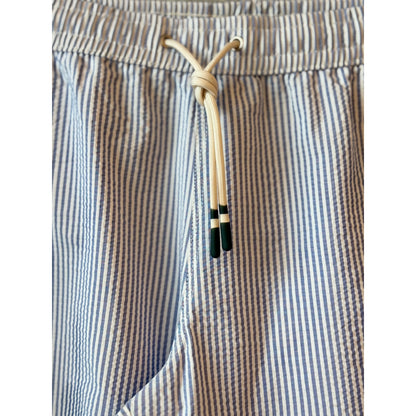 Hartford Men's Seersucker Woven Swimshort - Indigo Dim Gray