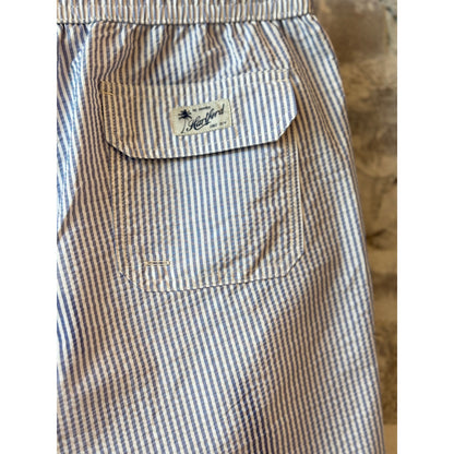 Hartford Men's Seersucker Woven Swimshort - Indigo Dark Gray