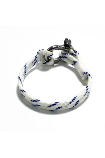 Blue Stripe Nautical Shackle Bracelet - DUNE + SALT