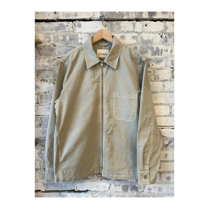 Men's flax beige shirt with zipper detail by Closed Men's, featuring a casual fit and stylish design.