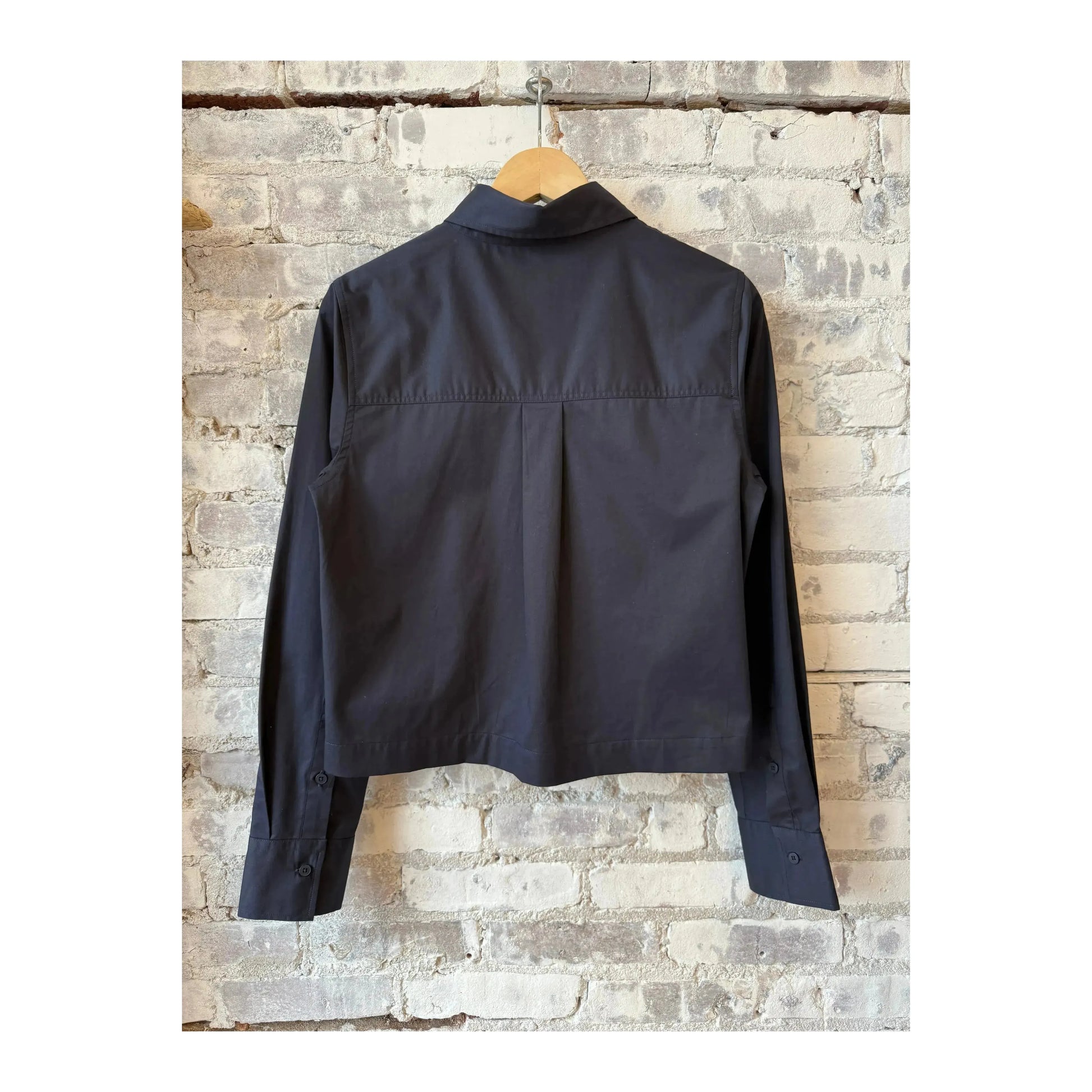 Dark Night women's short cotton poplin blouse by Closed Women's, featuring a stylish, fitted design and classic collar.