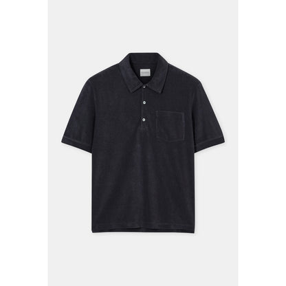 Men's short sleeve polo shirt in Magma Black by Closed Men's, featuring a classic fit with a collar and button placket.