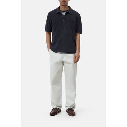 Men's short sleeve polo shirt in Magma Black by Closed Men's, featuring a classic collar and comfortable fit.