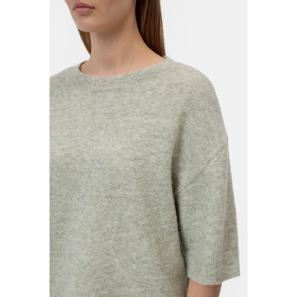 Closed Women's short-sleeved alpaca-wool blend jumper in Stoneleaf Green, showcasing a cozy, lightweight knit for women.