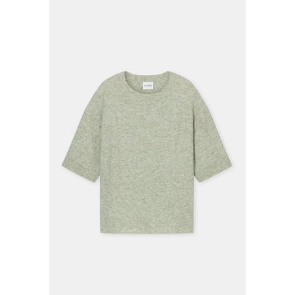 Women's short-sleeved alpaca-wool blend jumper in Stoneleaf Green by Closed, featuring a cozy, textured knit fabric.
