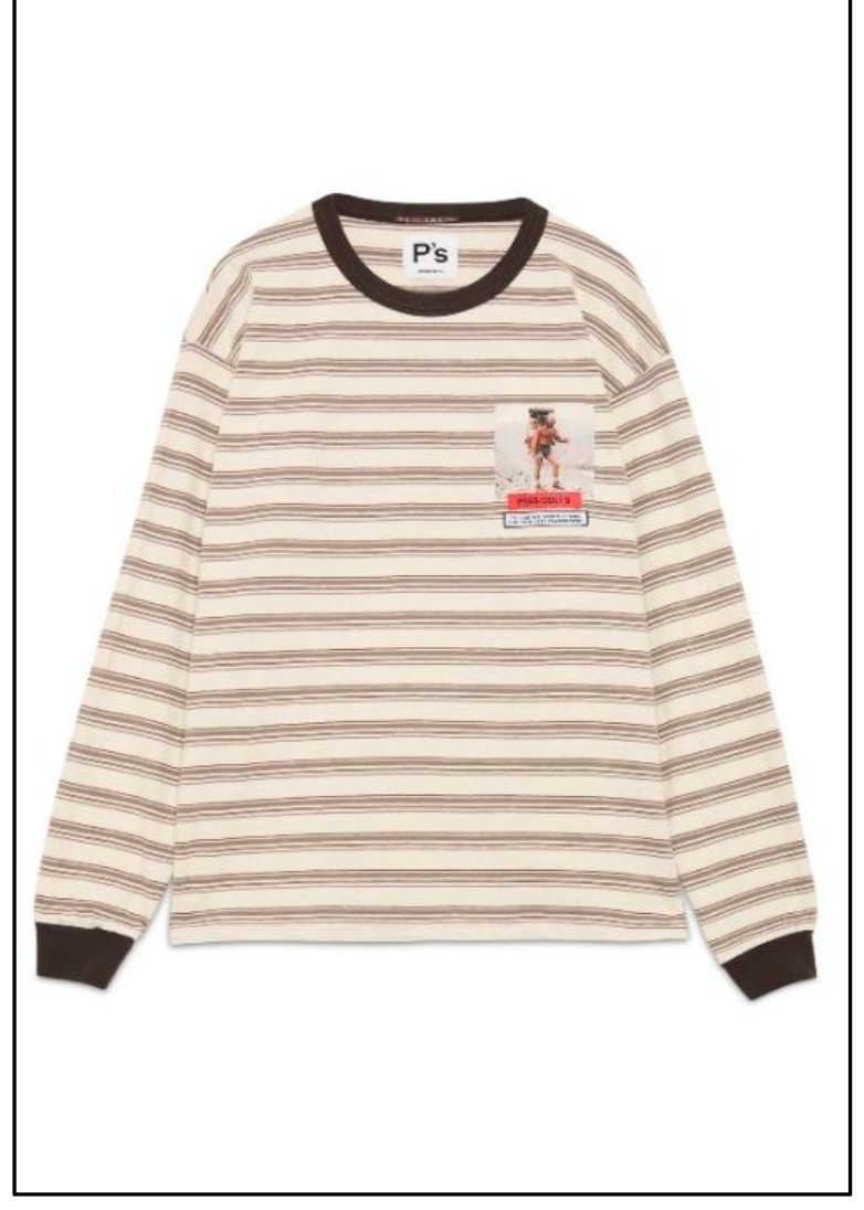 Slub Stripe Long Sleeve Tee - Ecru